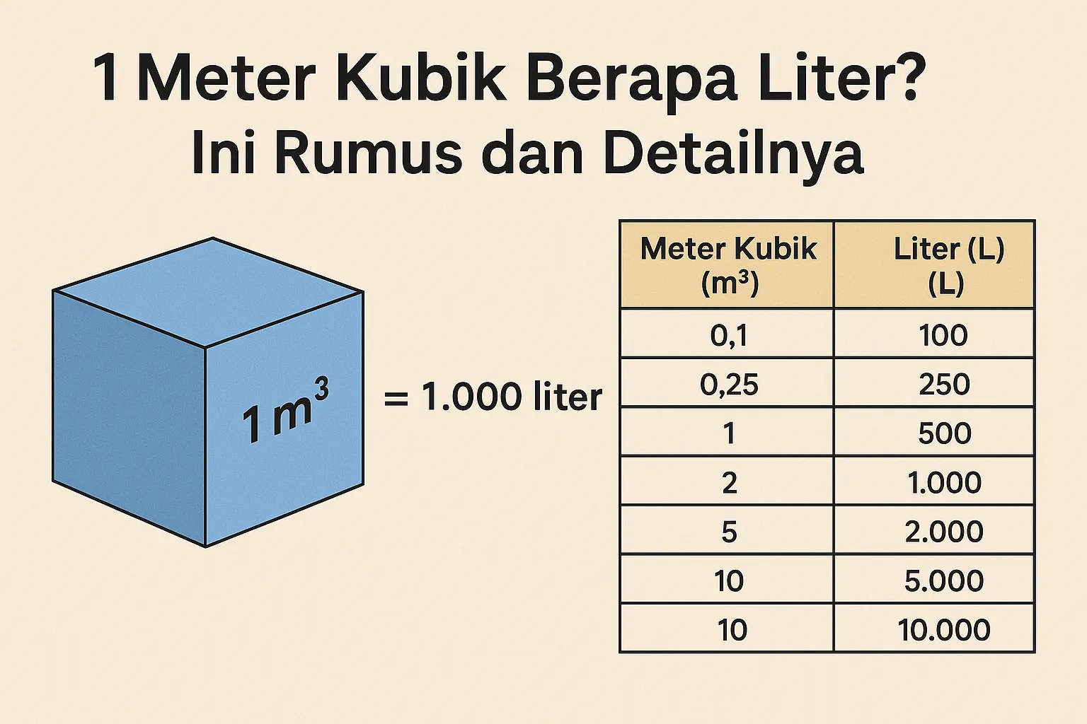 1m3 In Liter